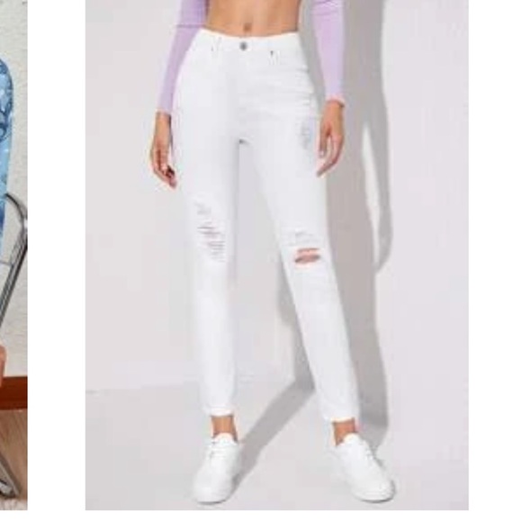 White Ripped Jeans - Picture 2 of 2